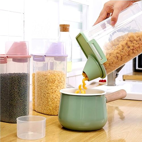 Miniatura 4 de PISSION Recipiente de almacenamiento de alimentos para mascotas con taza graduada y hebillas de sello, dispensador de alimentos para perros y gatos