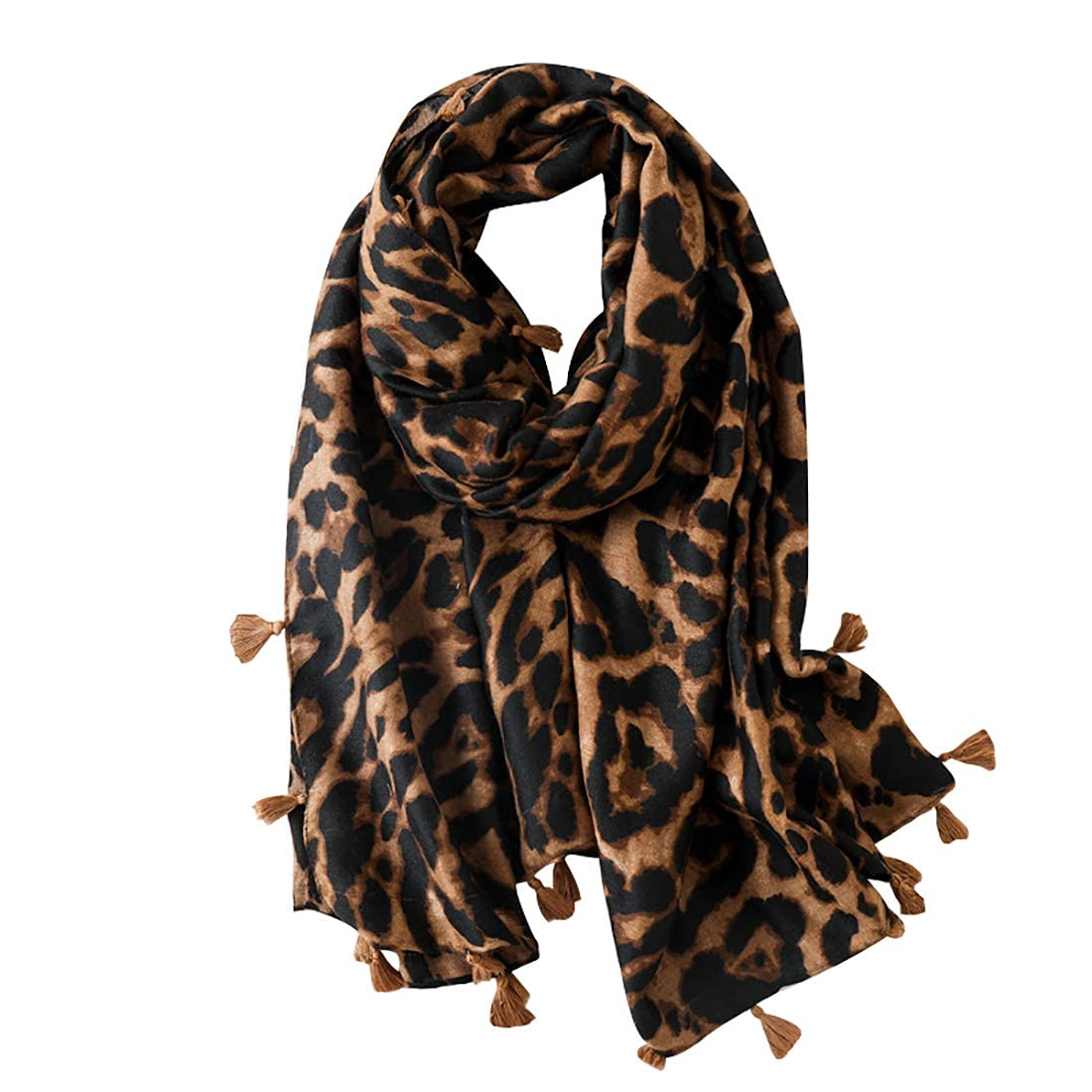 Fairygate Women's Fgyt19226 Leopard Print Scarf Animal Long Scarves Neck Scarfs Shawl Wrap Gifts For 19226