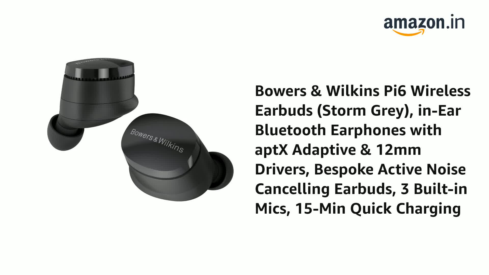 Bowers & Wilkins Pi6 ワイヤレスイヤホン Amazon.co.jp: 【Bowers & Wilkins】 Pi6 (ストーム・グレー