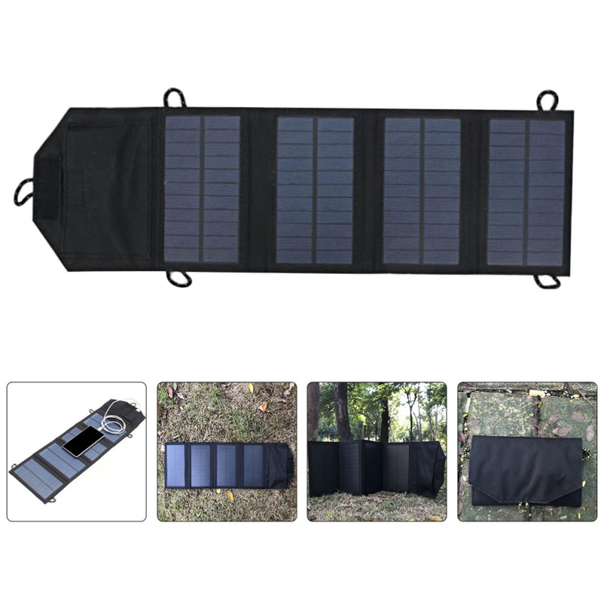 10w Monocrystalline Solar Panel Charger with Dual USB Portable Outdoor Solar Charger for Car Boat Camping Emergency Power Supply