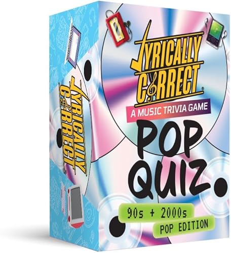 Lyrically Correct Juego de cartas de trivia musical de los años 1990 y 2000, edición Pop, desafío de terminar las letras, diversión para adultos,