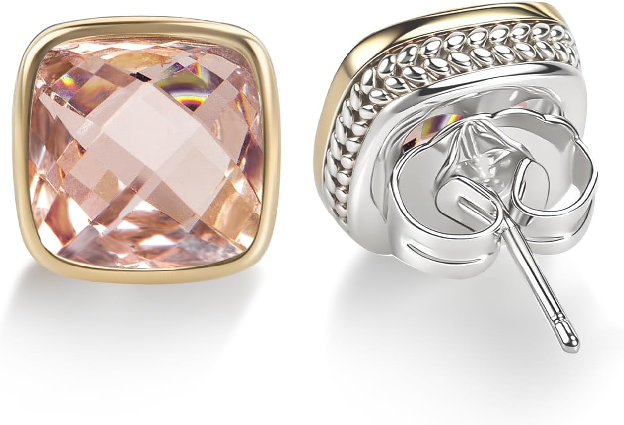 Designer Earrings 11MM CZ 18K Gold Plated Twisted Cable Wire Earrings Stud for Women Trendy Inspired Jewelry Gift