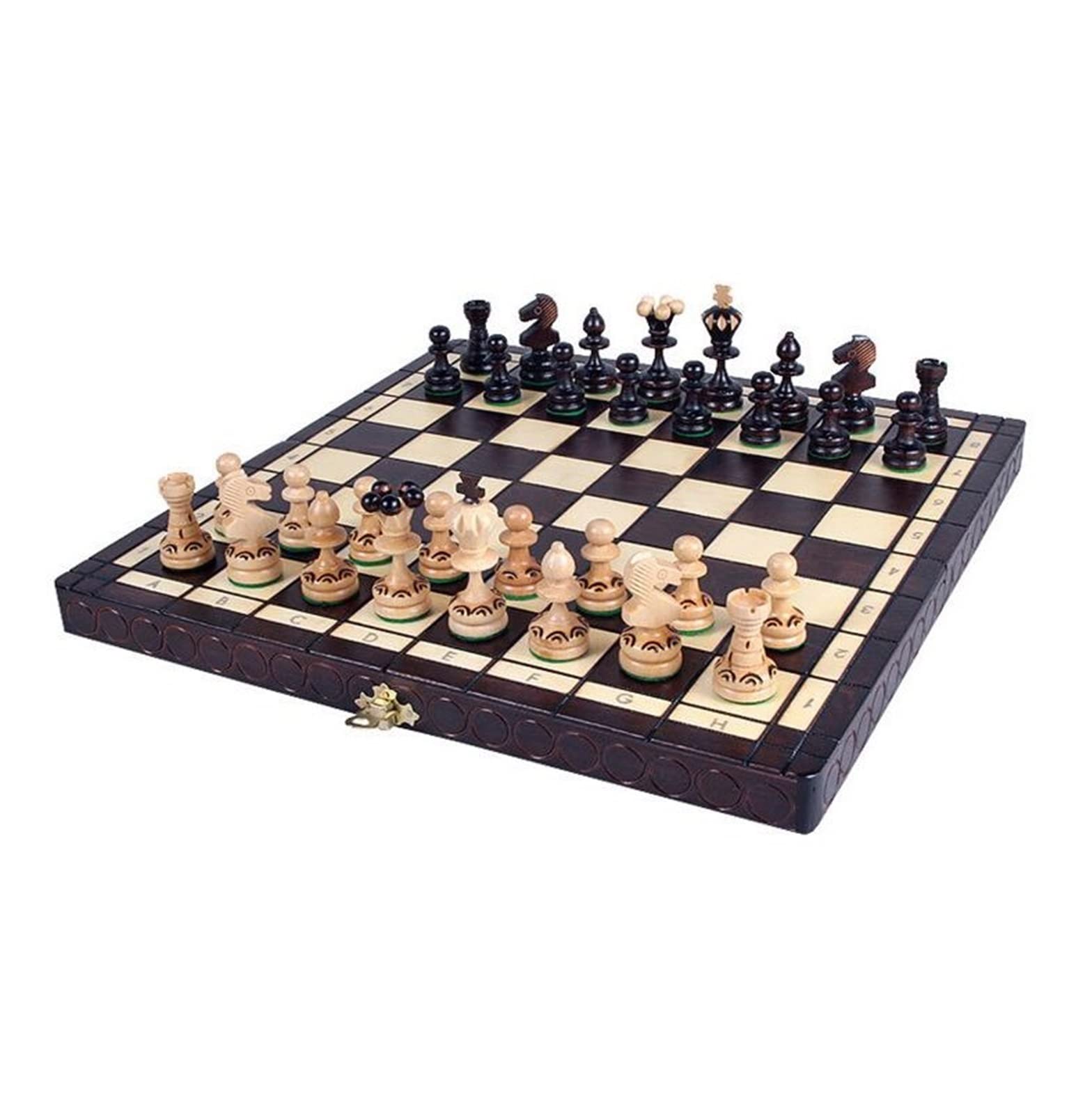 Szachy 14x14in Przenośny Zestaw Do Gry W Szachy Podróżne, Drewniane Szachy Warcaby Zestaw Ręcznie Robiony Zestaw Szachów Chess Jeu