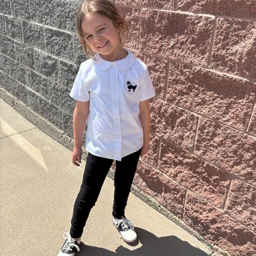 Hip Hop 50's Shop Girls Classic White Blouse w/Poodle Applique3