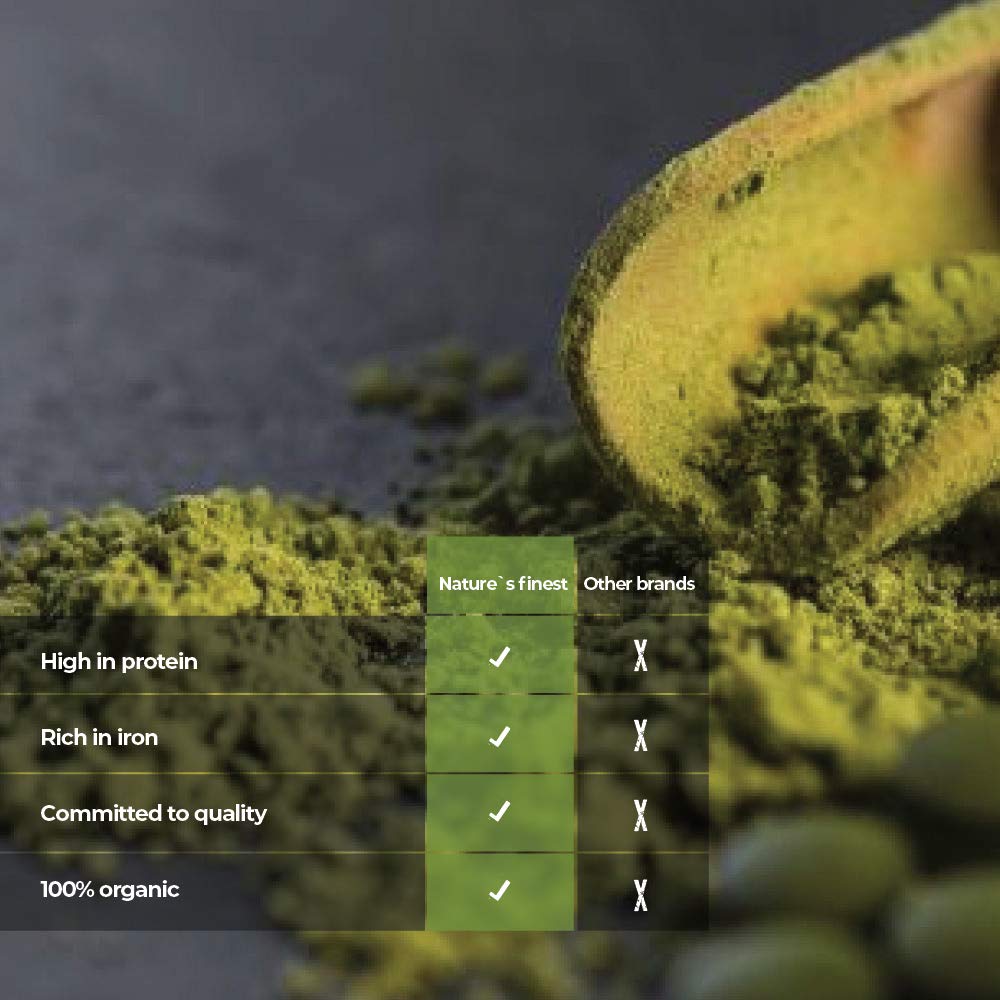 Nature's Finest Clorella Bio in Polvere 375 g (Confezione da 3) | 100% Clorella Biologica - Polvere Fine - Vegano - Senza Additivi