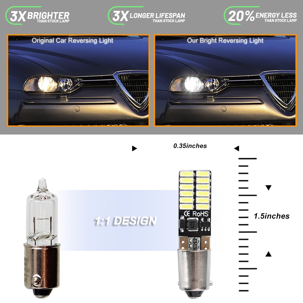 2 Luci Posizione Led H6w Alfa Romeo 156 1° Serie Bianco 6000k Canbus - Foto 6