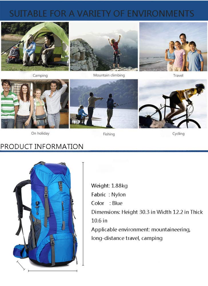 70L + 5L Zaino da Viaggio Trekking Escursionismo Campeggio Arrampicata Alpinismo Zaino per Uomo Donna