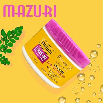 Mazuri Leave In Collection Ultimate Curling Smoothie 12 Oz-Defining Moisturising Cream with Moringa Oil & Shea Butter, Hydrates, Elongates Curls, Controls Frizz, Enhances Natural Pattern