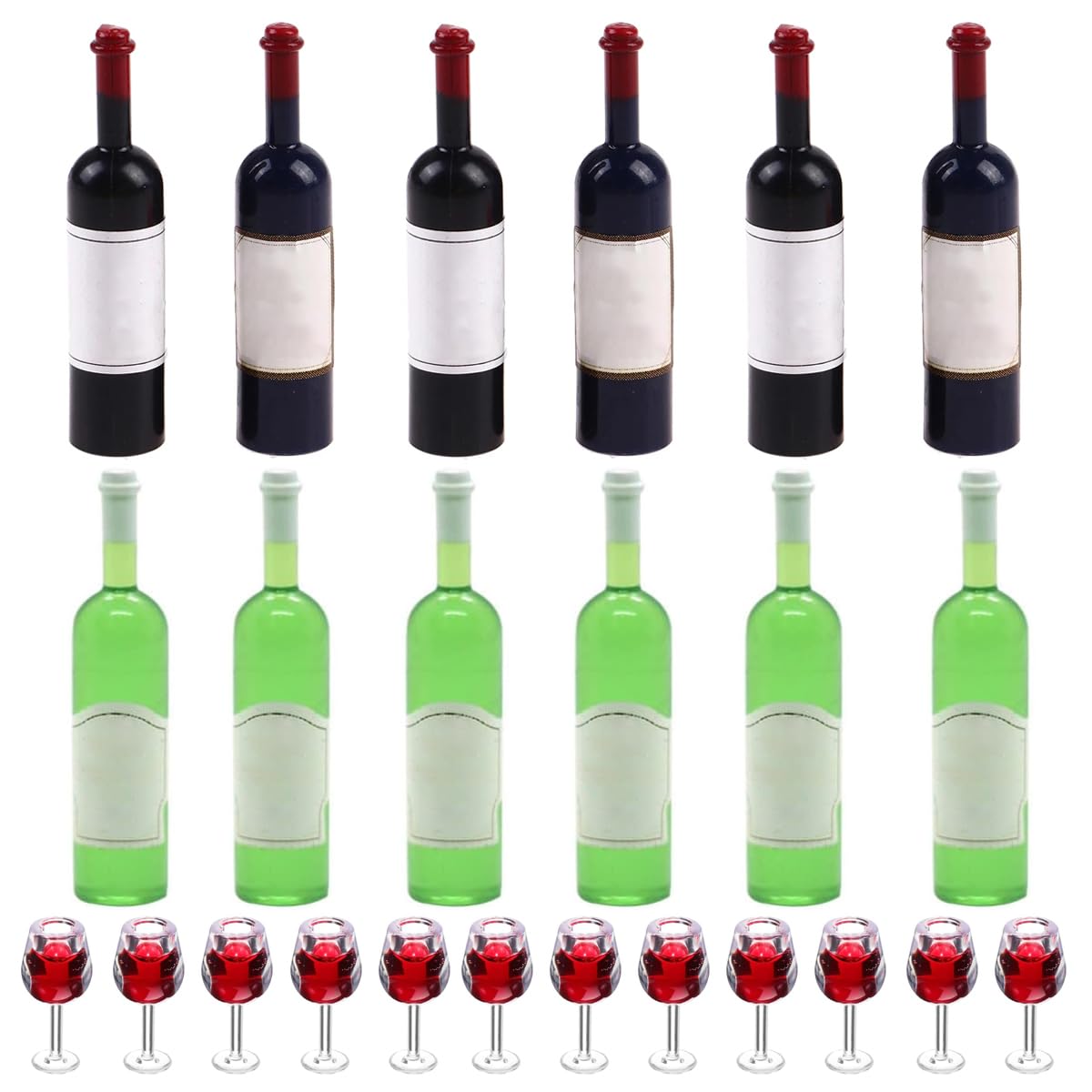 Hosfairy 24-Piece Mini Wine Bottles Set – Dollhouse Champagne & Wine Glasses For Party Decorations - View #9