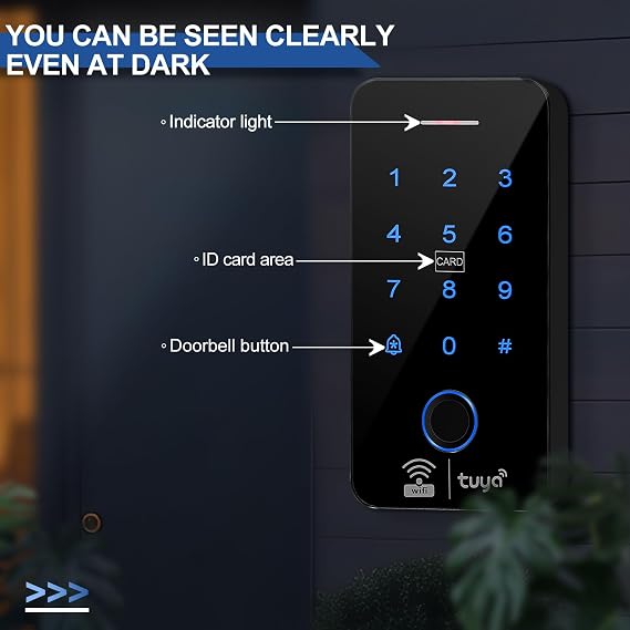 IP68 TUYA Access Control, 4-in-1 Fingerprint/Card/Code/APP