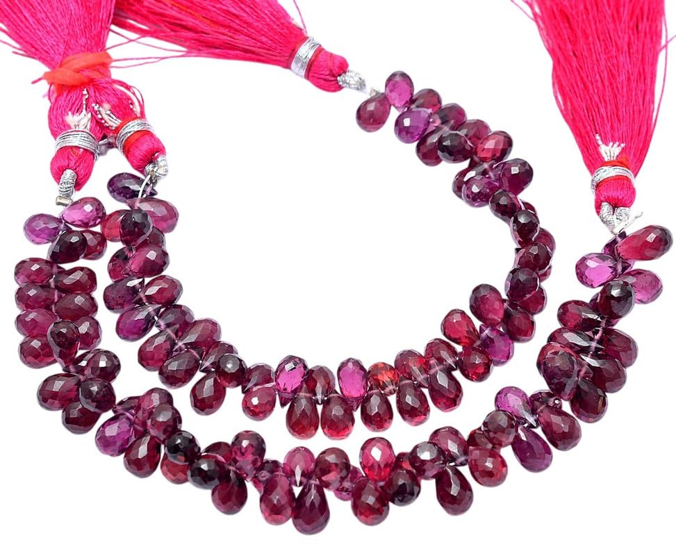 Gouttes de rhodolite naturelle en perles briolettes pour créer des bijoux bohèmes chics