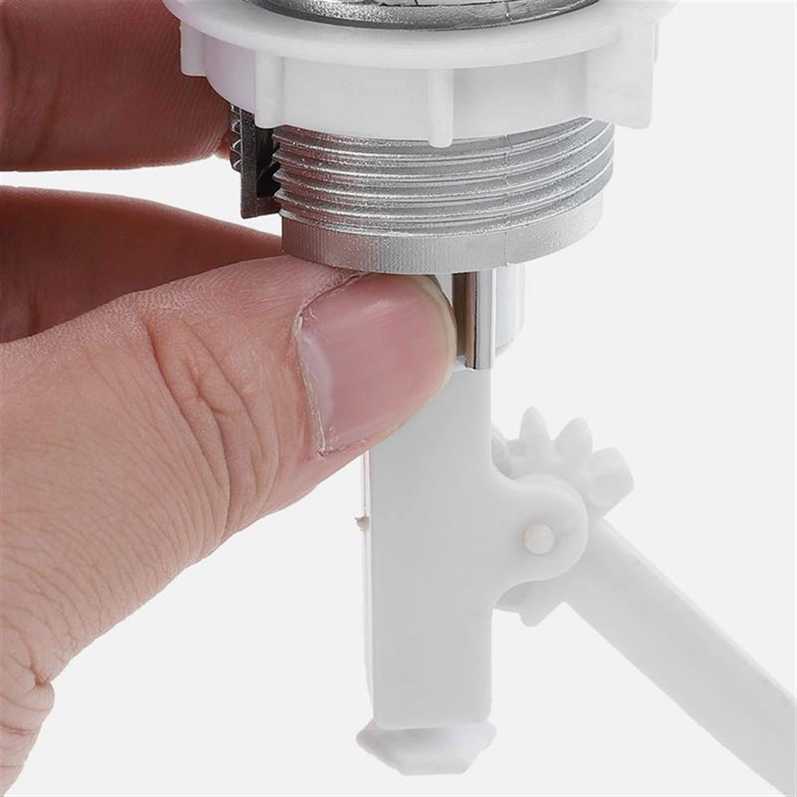 Toilettenspülung, 2 Stück Wassertoilettenknöpfe, universelle Toilettentank-Schaltknöpfe, runde Toilettenspülknöpfe, Badezimmer-Toilettenzubehör, Toilettentankknopf, Silber