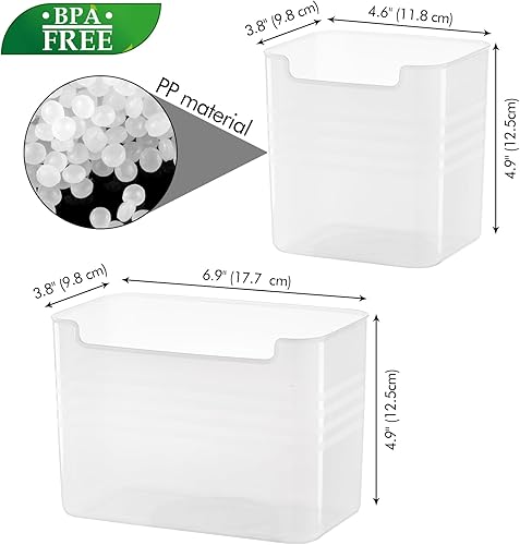 Miniatura 6 de Poeland Caja organizadora de refrigerador, contenedores de almacenamiento para puerta lateral de refrigerador, juego de 5 unidades (2M+3S)