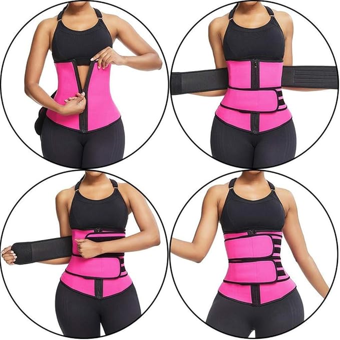 HOPLYNN - Corsé De Neopreno Para Mujer, Con 3 Cinturones De Ajuste Caliente, Cintura Corporal, Moldeador, Chaleco, Gancho De Gancho Negro, Mediano