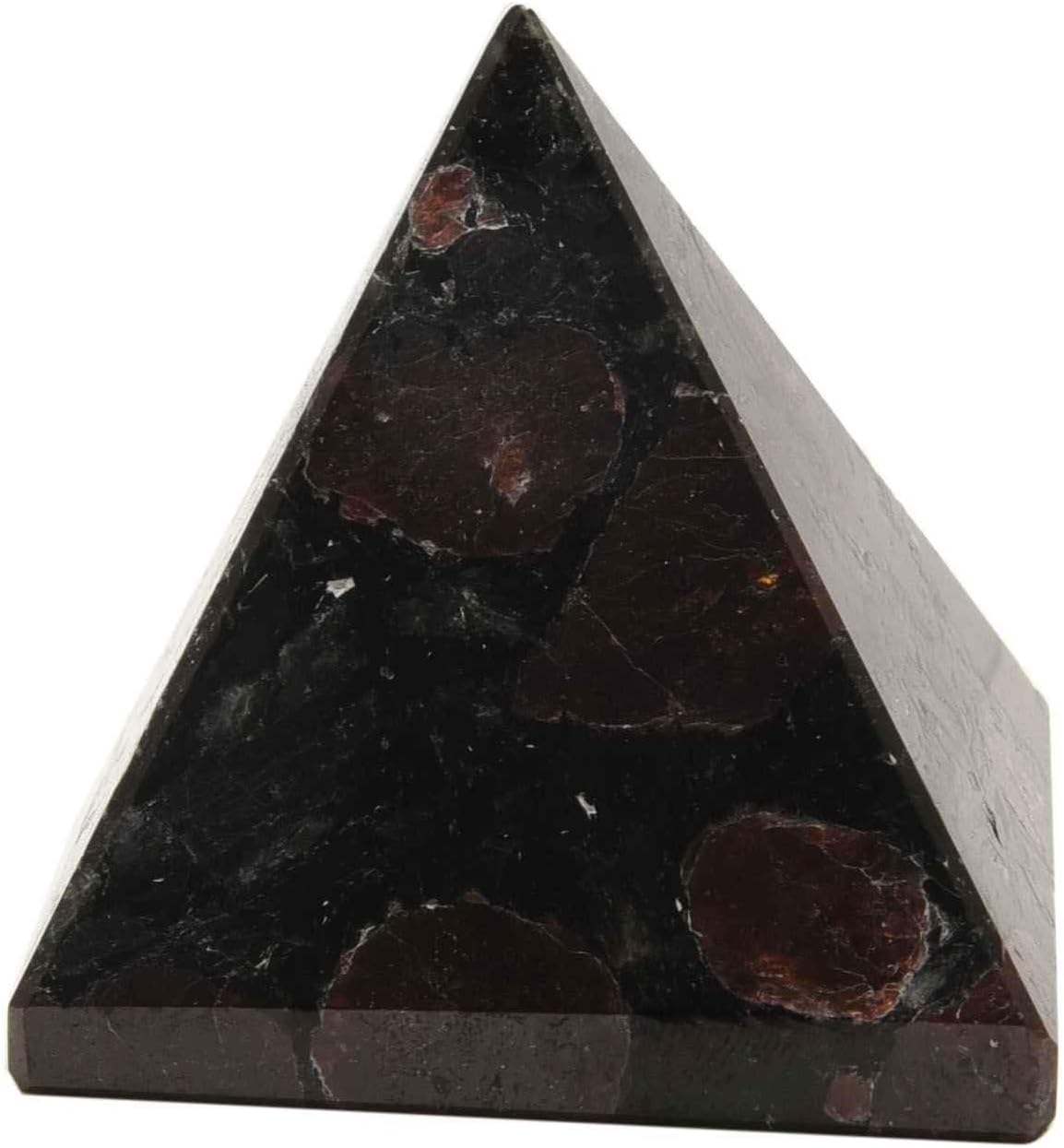 Blessfull Healing Solid Garnet Matrix Pyramid Reiki Natural Stone Pyramid 2 inches
