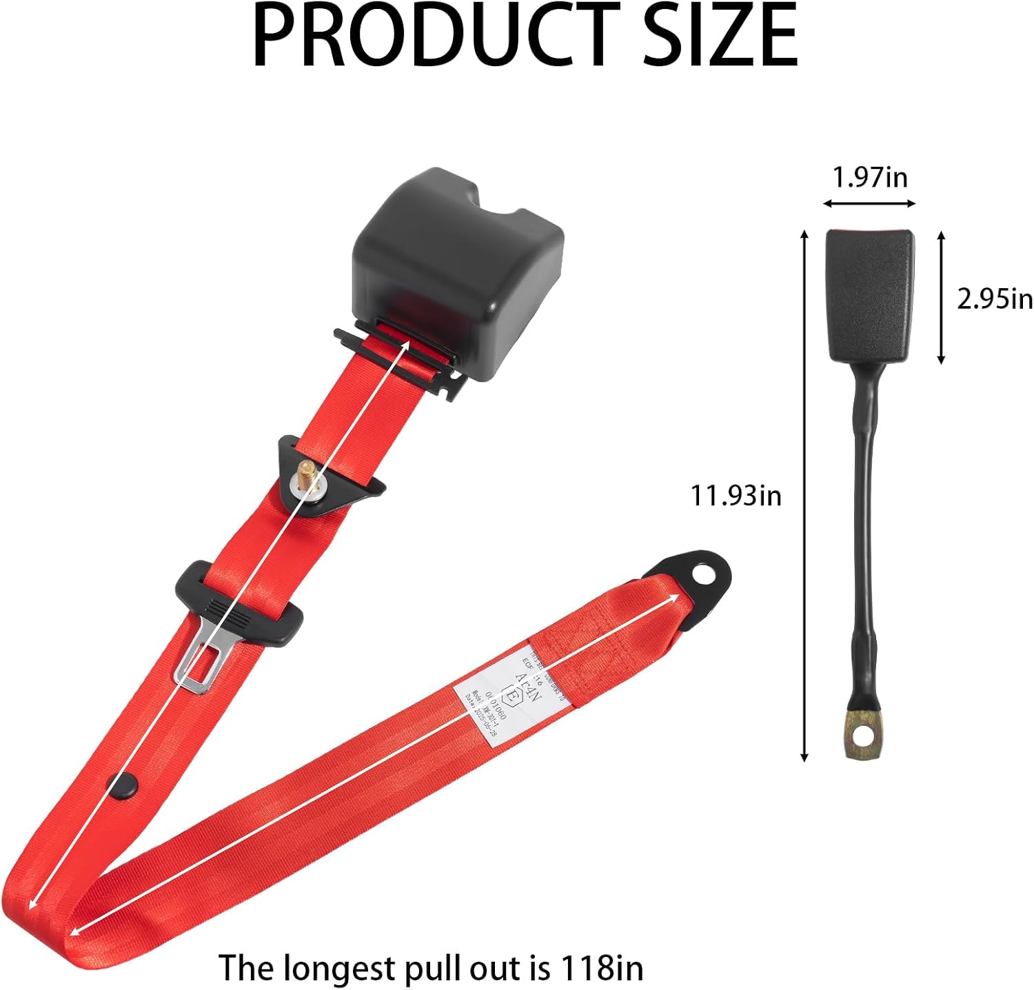 2 Pack 3 Pt Adjustable Retractable Straps Pads Universal Replacement Set for Go Kart, Golf Cart, UTV, VR, Pickup, Truck Modification Seatbelt Protective Covers Kit