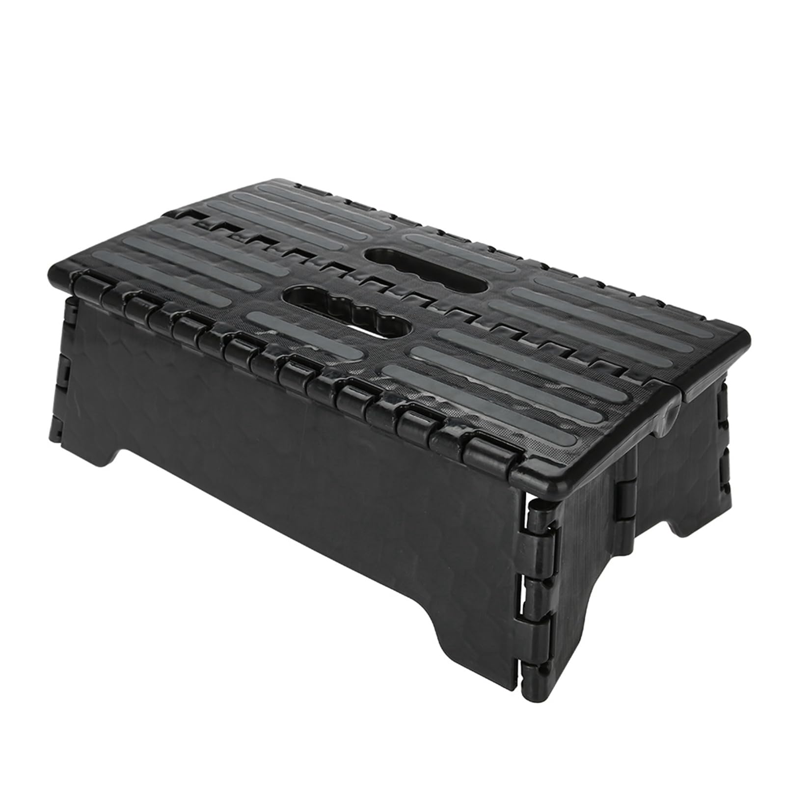 Sgabello multiuso pieghevole antiscivolo in plastica nera per cucina e bagno, ideale per donne incinte e anziani, dimensioni 38 x 21,5 x 13 cm