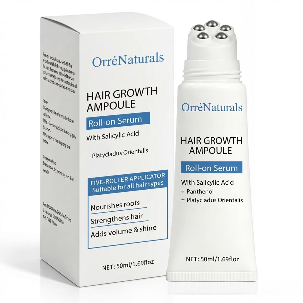 Orrenaturals Hair Revival Ampoule, Orre naturals Hair Growth Serum Roll on with Pumpkin Seed Extract, Aloe Vera, and Menthol for Thicker, Healthier Hair (1)