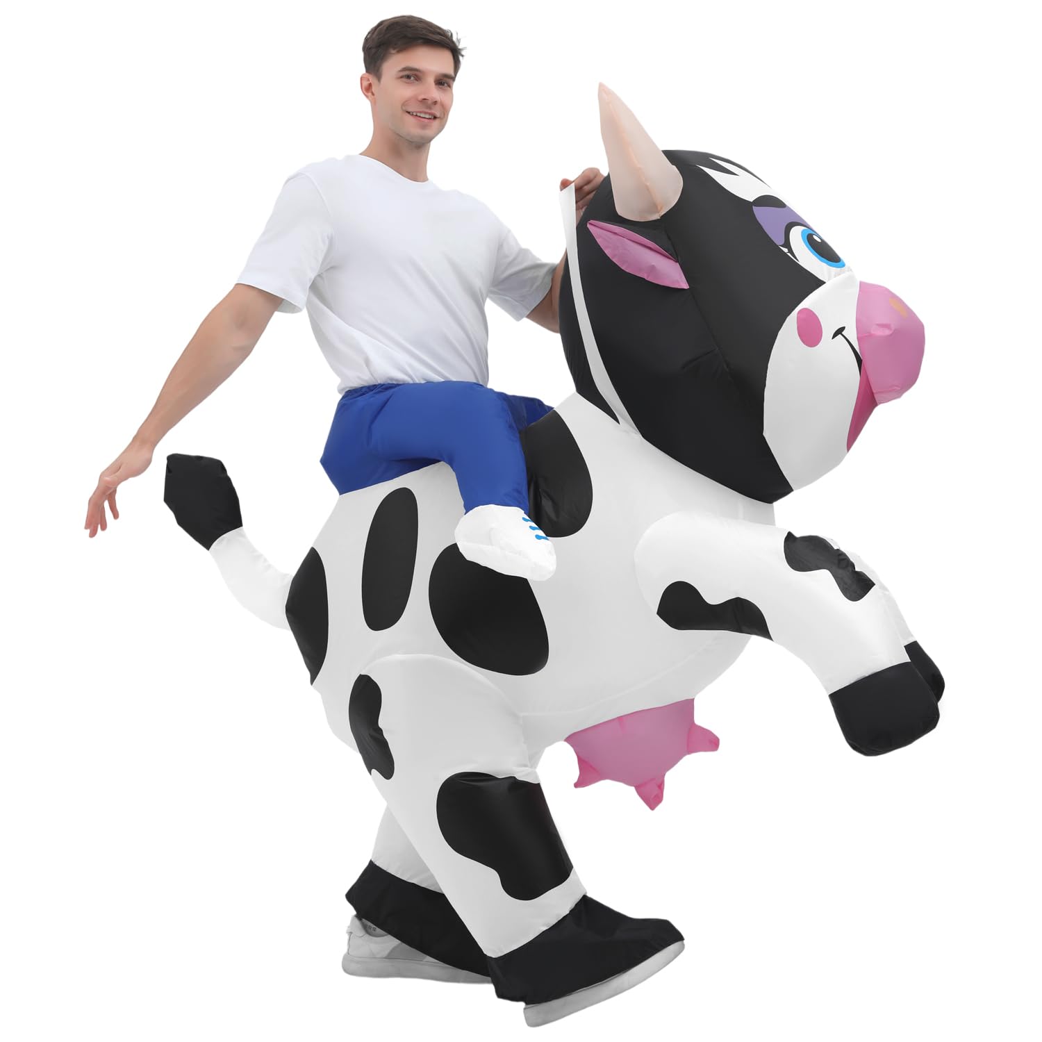 RHYTHMARTS Costume gonfiabile da mucca, costume da mucca, costume gonfiabile per Halloween, per adulti