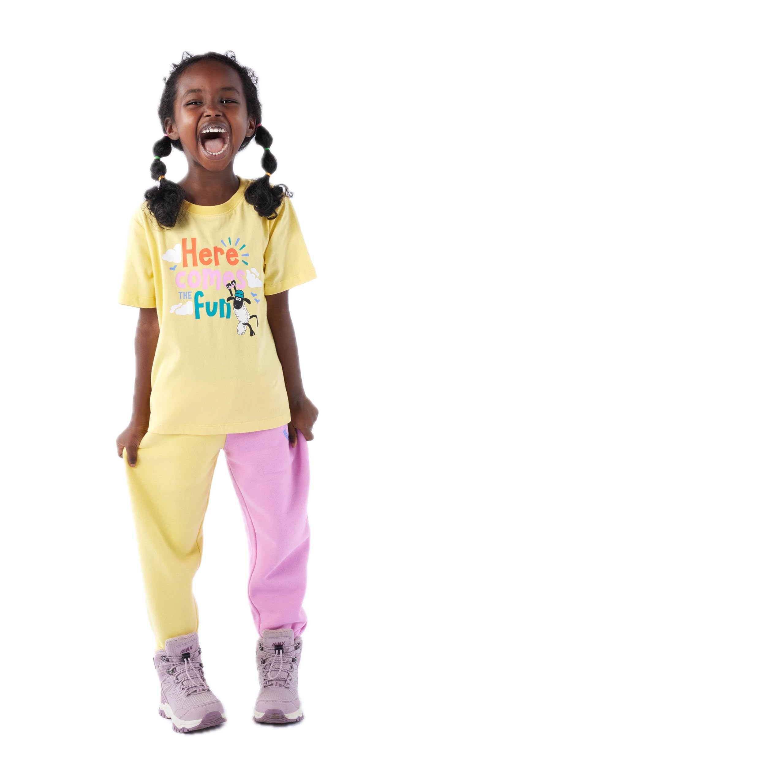 Tog24 Piglet Pink Valais Kids' Joggers X Shaun The Sheep Collaboration Super Comfy Children's Sweatpants