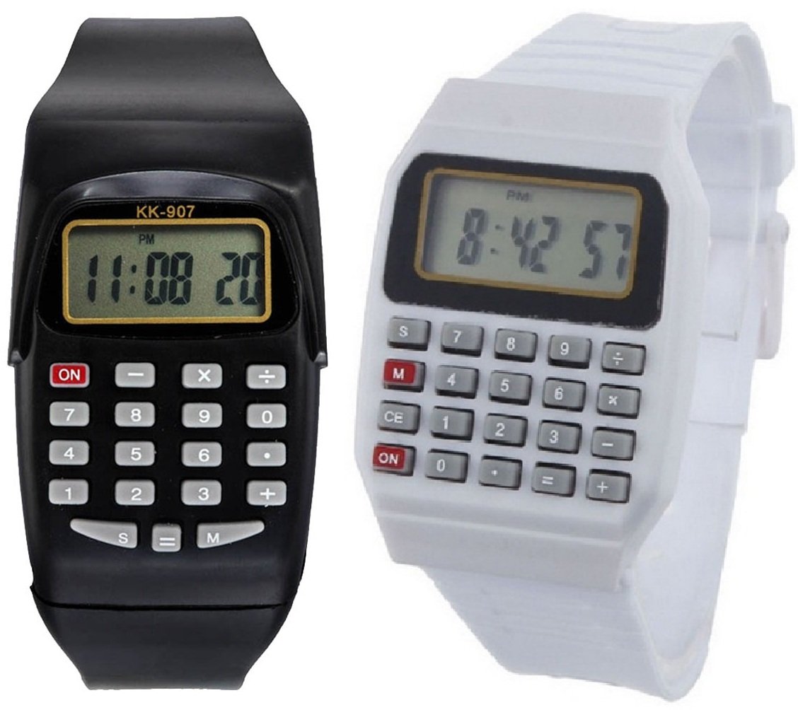 Pappi-Haunt Unisex Silicone Black & White Digital Smart Calculator Watch for Kids, Boys, Men, Girls, Women (B01KKGI122) Amazon Price History, Amazon Price Tracker