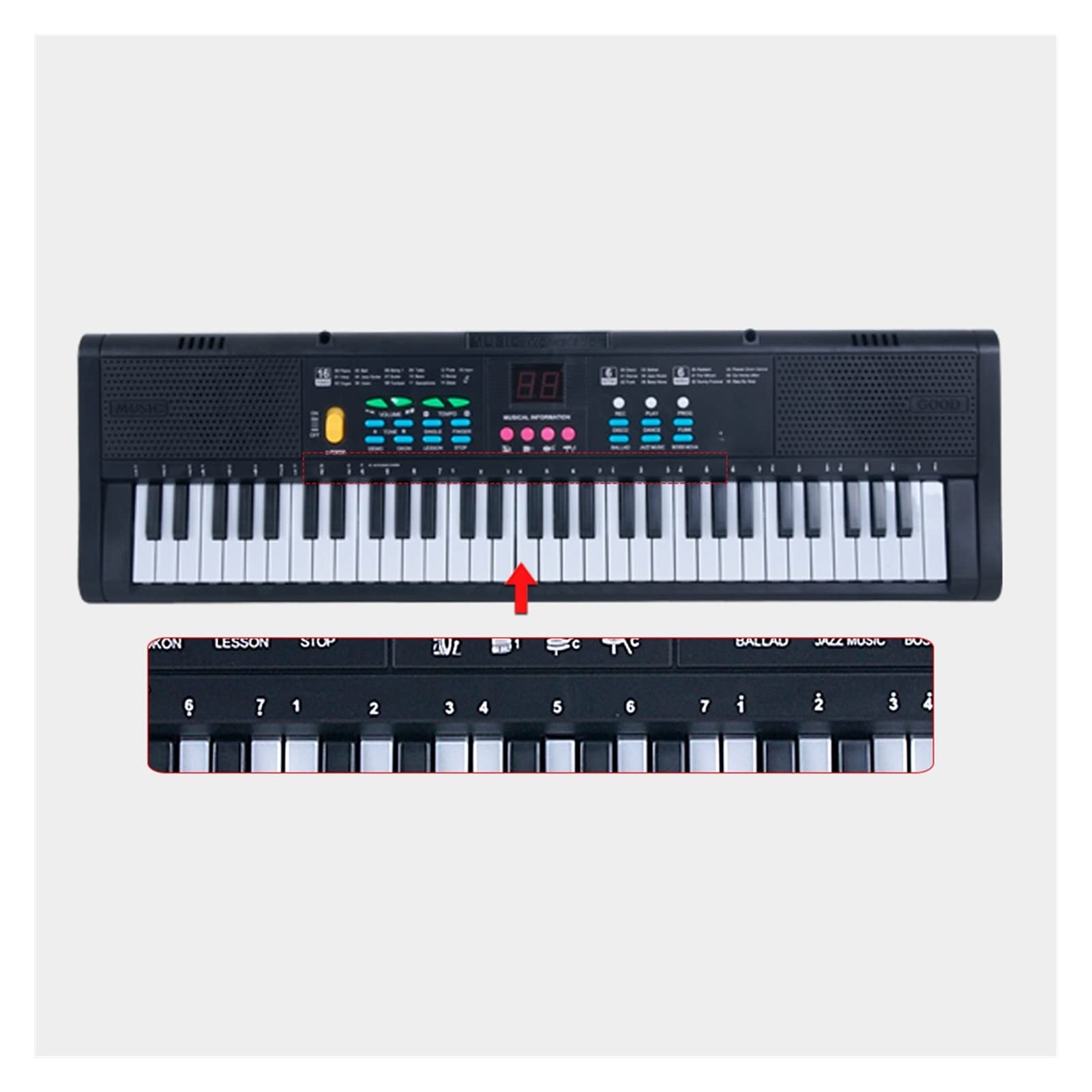Tastiera Musicale Musica Digitale Piano Elettronico 61 Keys Strumenti per La Tastiera Piano Multifunzionale con Microfono