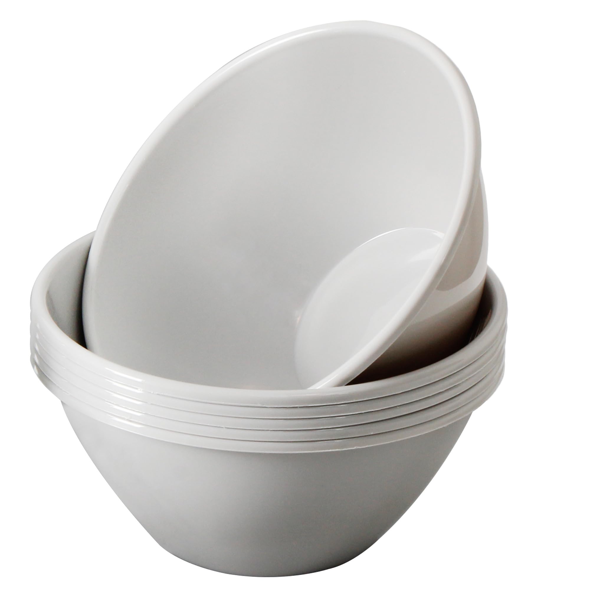 Bols à céréales en plastique 946 ml grand bol à soupe gris réutilisable pour salade lot de 6