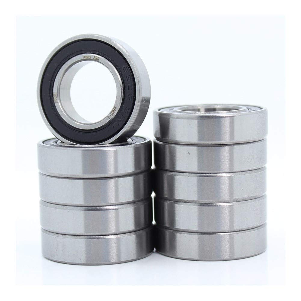 JGNAYRKJQI 10PCS 6902-2RS Deep Groove Ball Bearing ABEC-1 6902 2RS Metric Thin Section Ball Bearings Size 15x28x7mm