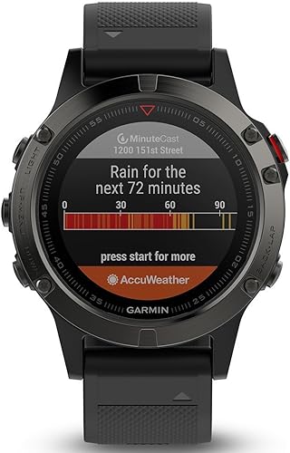 Miniatura 8 de Garmin fnix 5 Smartwatch Multisport GPS de alta calidad y robusto Reloj únicamente 47 mm Gris negro Slate Gray Black Band