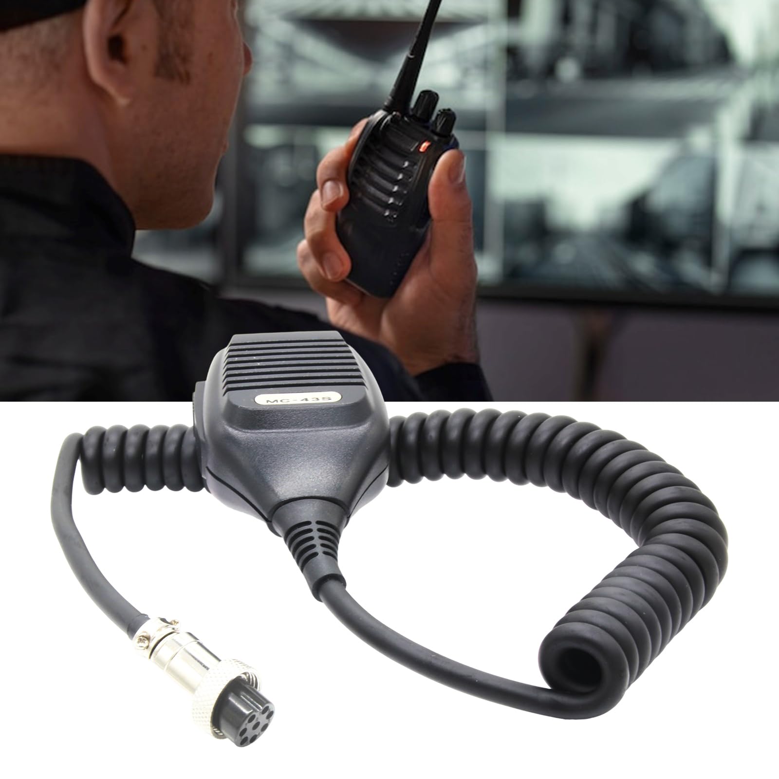 Cavo lungo antistrappo per microfono a 8 pin Mic-43S Microfono palmare Microfono di comunicazione trasparente per dispositivi 480HX e altri
