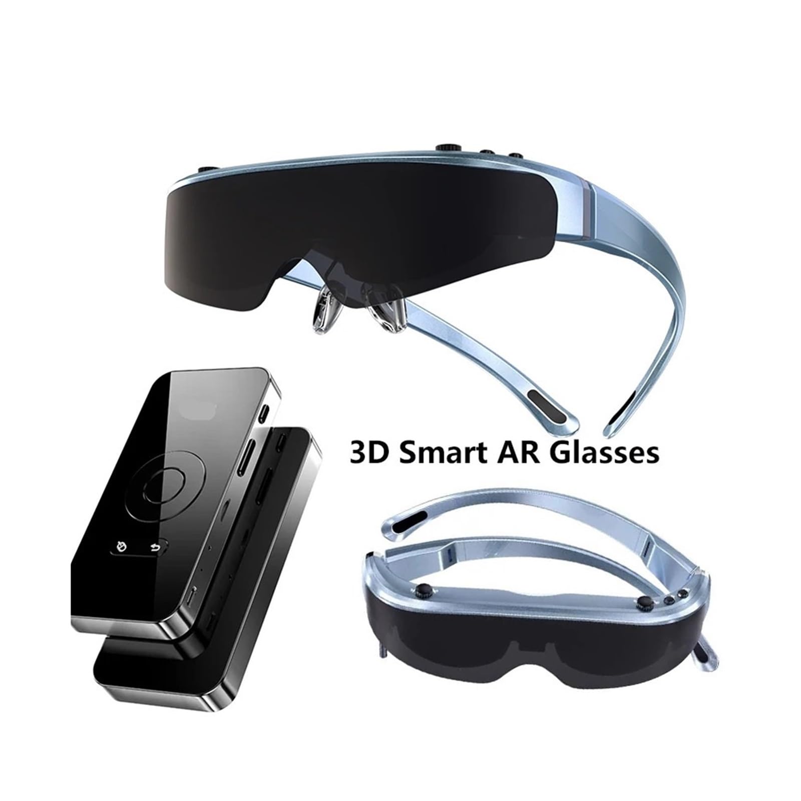 4k 1080p 3D/2D Switching VR Video Glasses Women Man Big Screen Dual Lens Virtual Mobile Theatre Ar Smart Glasses(512GB Version)