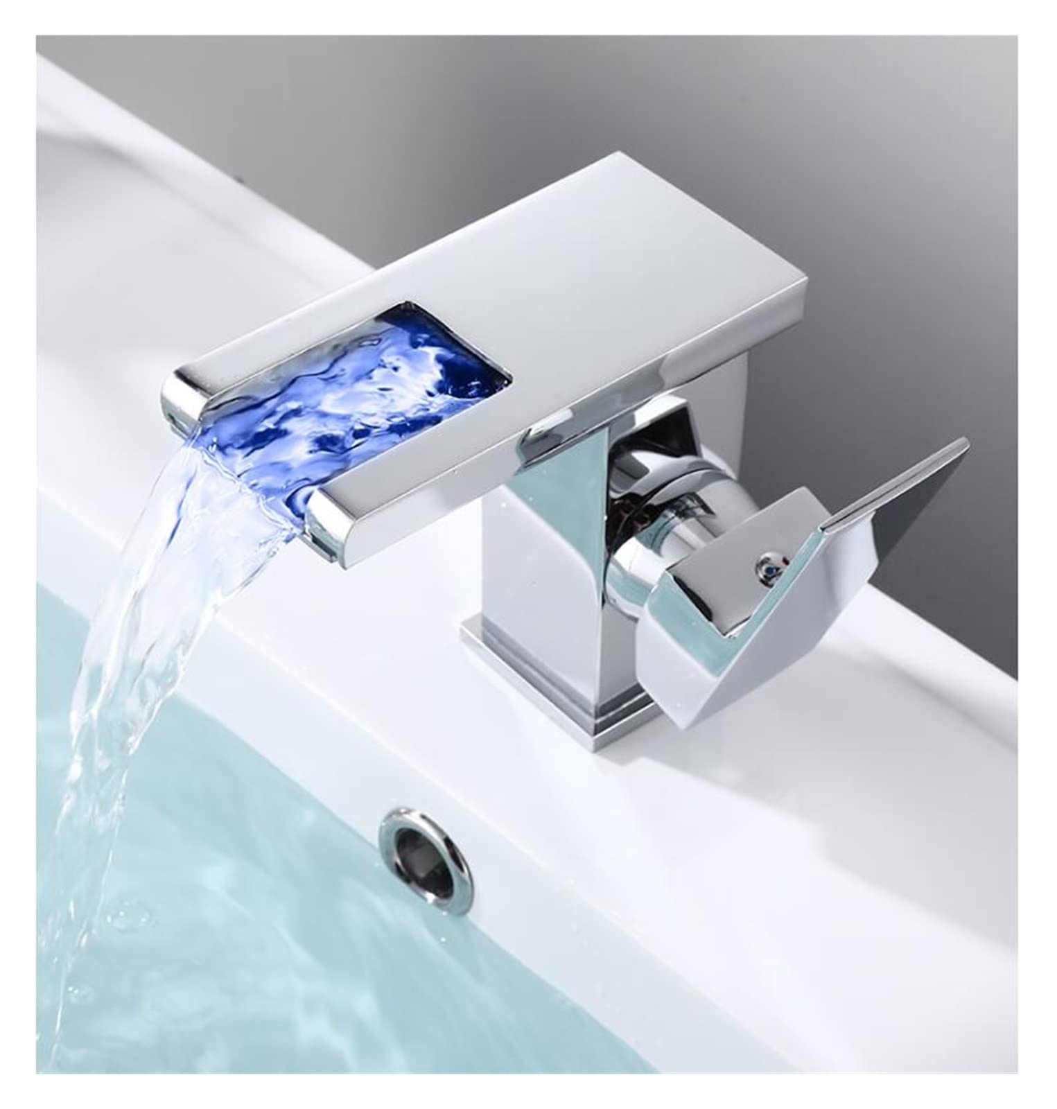 Robinet de lavabo eau chaude et froide mitigeur thermostatique LED