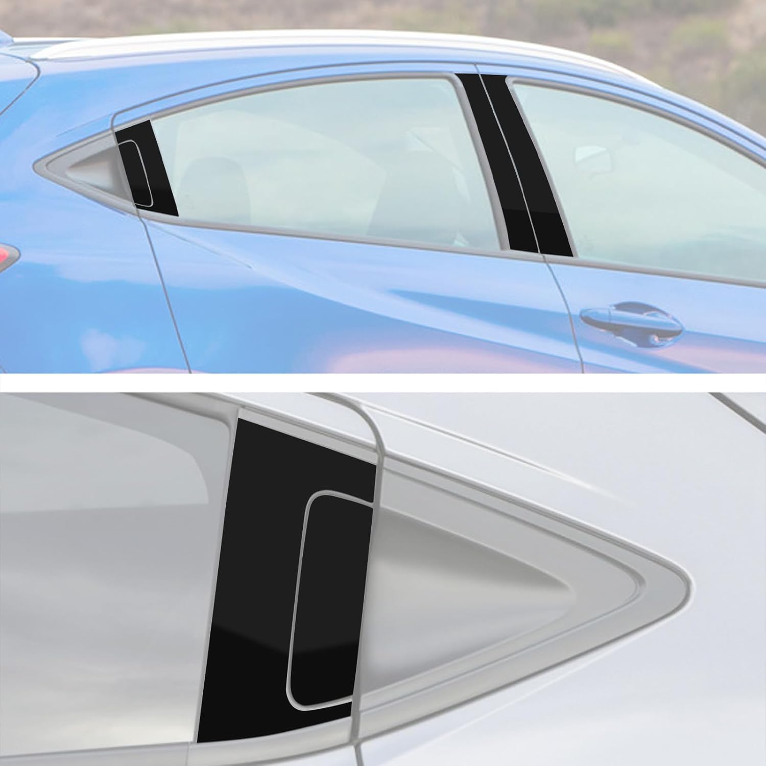 ramuel Door Window B+C Pillar Posts Pre-Cut Trim Kit Compatible with 1th Generation Honda HRV 2016-2022 Exterior Accessories Anti Scratched Side Window Molding Cover Stickers(8pcs,Glossy Black)