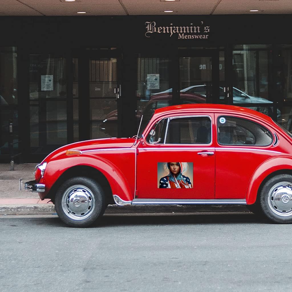 Patriot Car Magnet 2 PCS - American Girl Car Magnet - Art Sticker