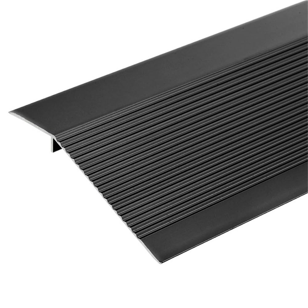 Loacea Doorway Threshold Strip Tile Transition Strip Carpet Edging Trim, Aluminum Door Floor for Laminate Doorway Edge(Black)