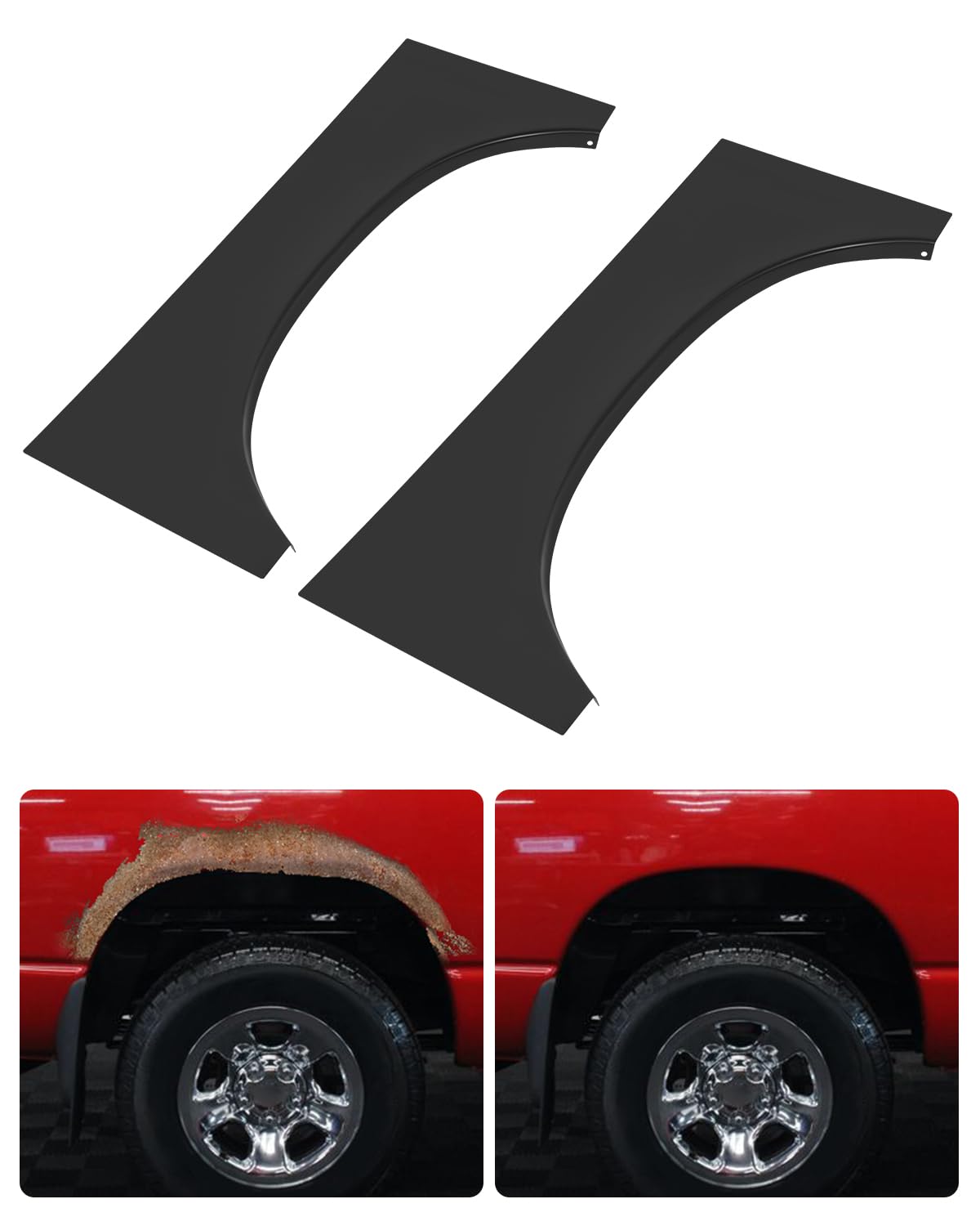 jy performance rear bed wheel arch repair panel compatible with 2002-2008 dodge ram 1500,2003-2009 dodge ram 2500 3500,upper wheel quarter patch panel driver and passenger side,replace for gnt56214714