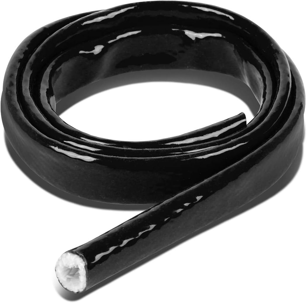 Auto Dynasty 50Pcs Heat-Shielded Fire Sleeve Compatible with Oil Fuel Lines & Electrical Wiring (8mm X 1-Ft), Black