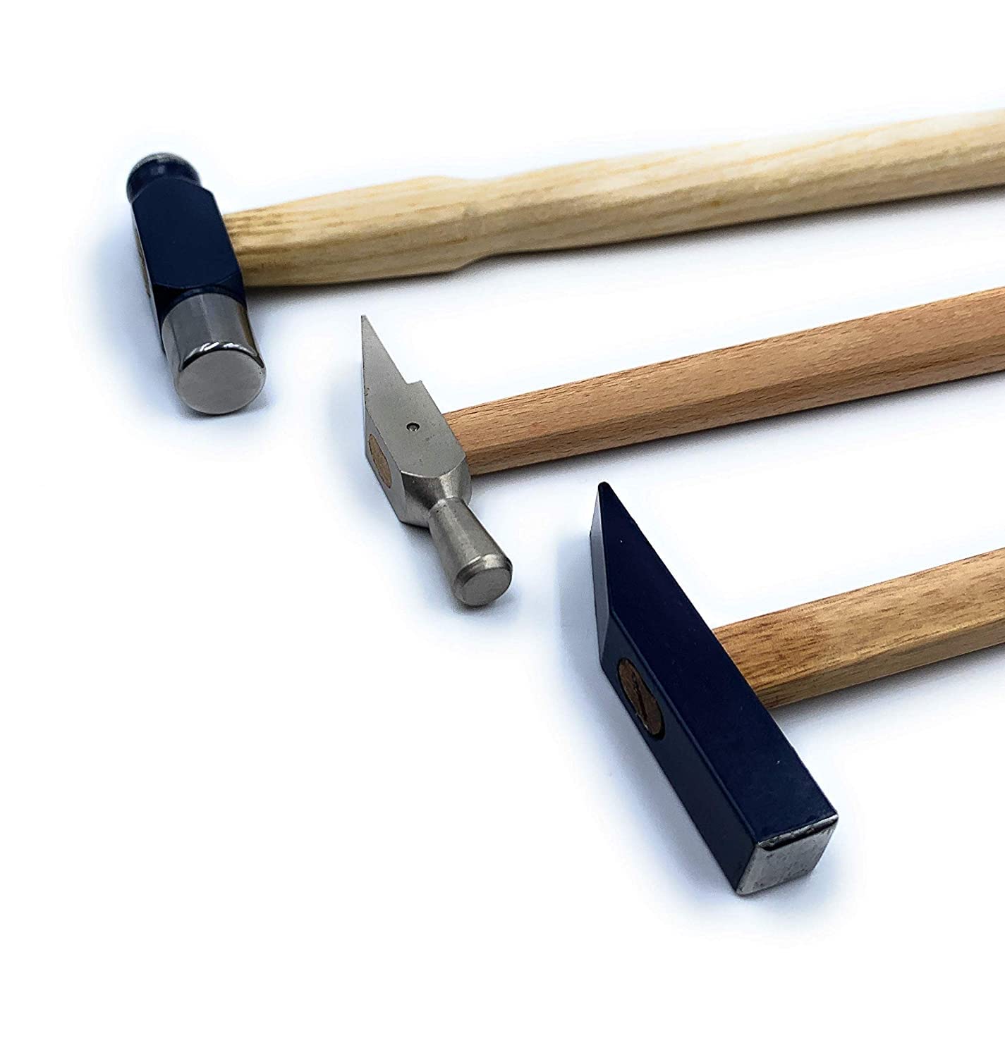 Fozti Ball Pein, Watchmakers Chisel Shape & Riveting Hammer Pack of 3 for Jewellery Making, Watchmaking, Beading, Carpentry, Leather Crafting, Metal Workshop, Goldsmith, Silversmith, Hobby Craft DIY