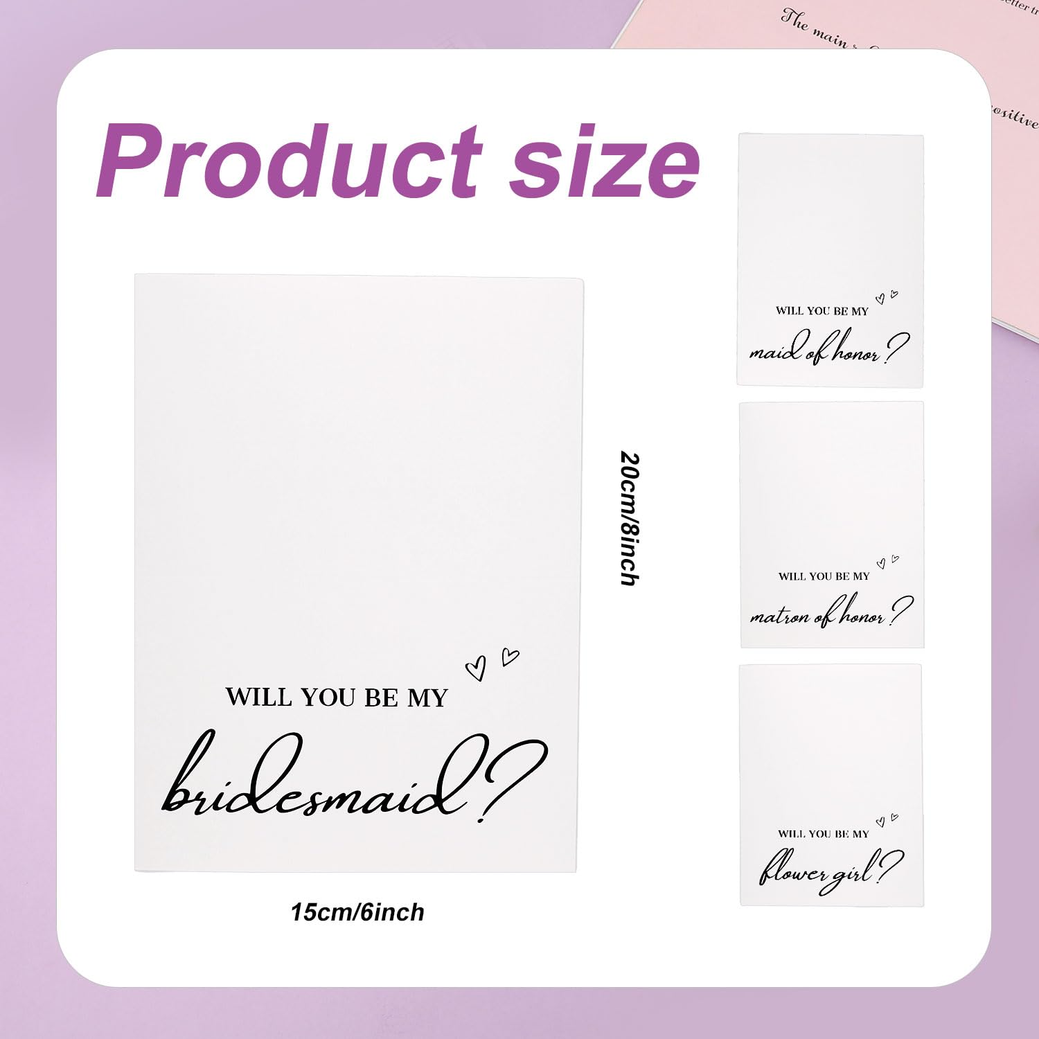 BOXOB Lot de 14 Cartes de Demande en Mariage pour Demoiselle d'Honneur, avec Enveloppes Faire-Part de Mariage Cadeau De Fête Prénuptiale pour Elle