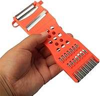 Vista 5 de uxcell Marco de plástico vegetal fruta rebanadora pelador trituradora 10pcs tono rojo plateado