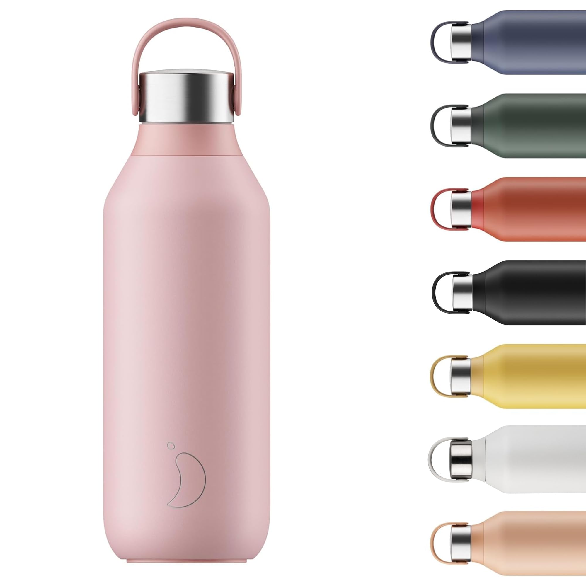 Sponsored Ad – Chilly's Series 2 Water Bottle - BPA-Free Stainless Steel and Reusable - Leak-Proof, No Condensation - Blush Pink, 500ml