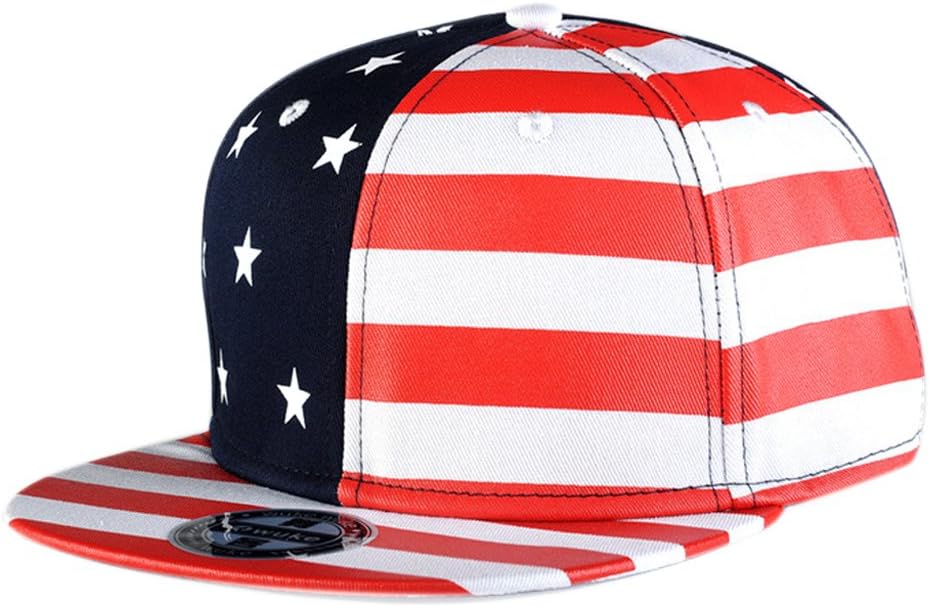 Egelbel Flag Snapback Hat Cap Color Matching Flat Brim Hip-hop Cap