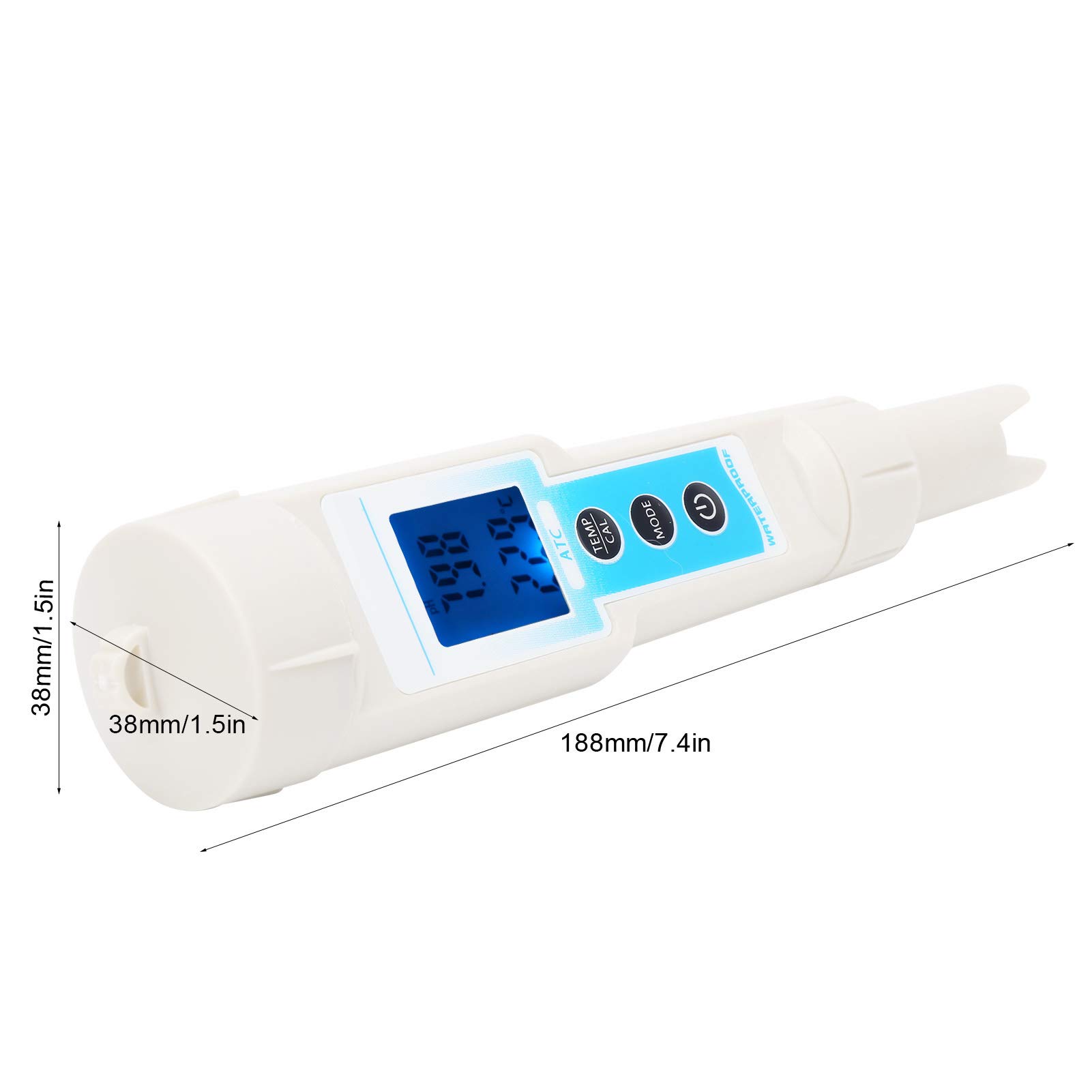 Bolígrafo Probador de Calidad del Agua Multifuncional 5 en 1 pH/EC/TDS/Medidor de Temperatura/Salinidad Monitor de Calidad del Agua para Acuario 188x38x38mm