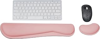 Yizhet Keyboard Wrist Rest Ergonomic Pink Wrist Rest for Keyboard and Mouse Memory Foam Wrist Rest Support Pad Non Slip Keyboard Mouse Wrist Rest Pad for Computer, Laptop, Office, Working, Gaming