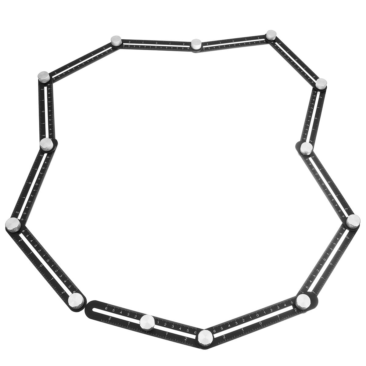 Règle de mesure multi-angles 12 côtés en alliage Outil de mesure 12 côtés Règle de pliage Règle de brique Carrelage Outils de positionnement d'angle en bois