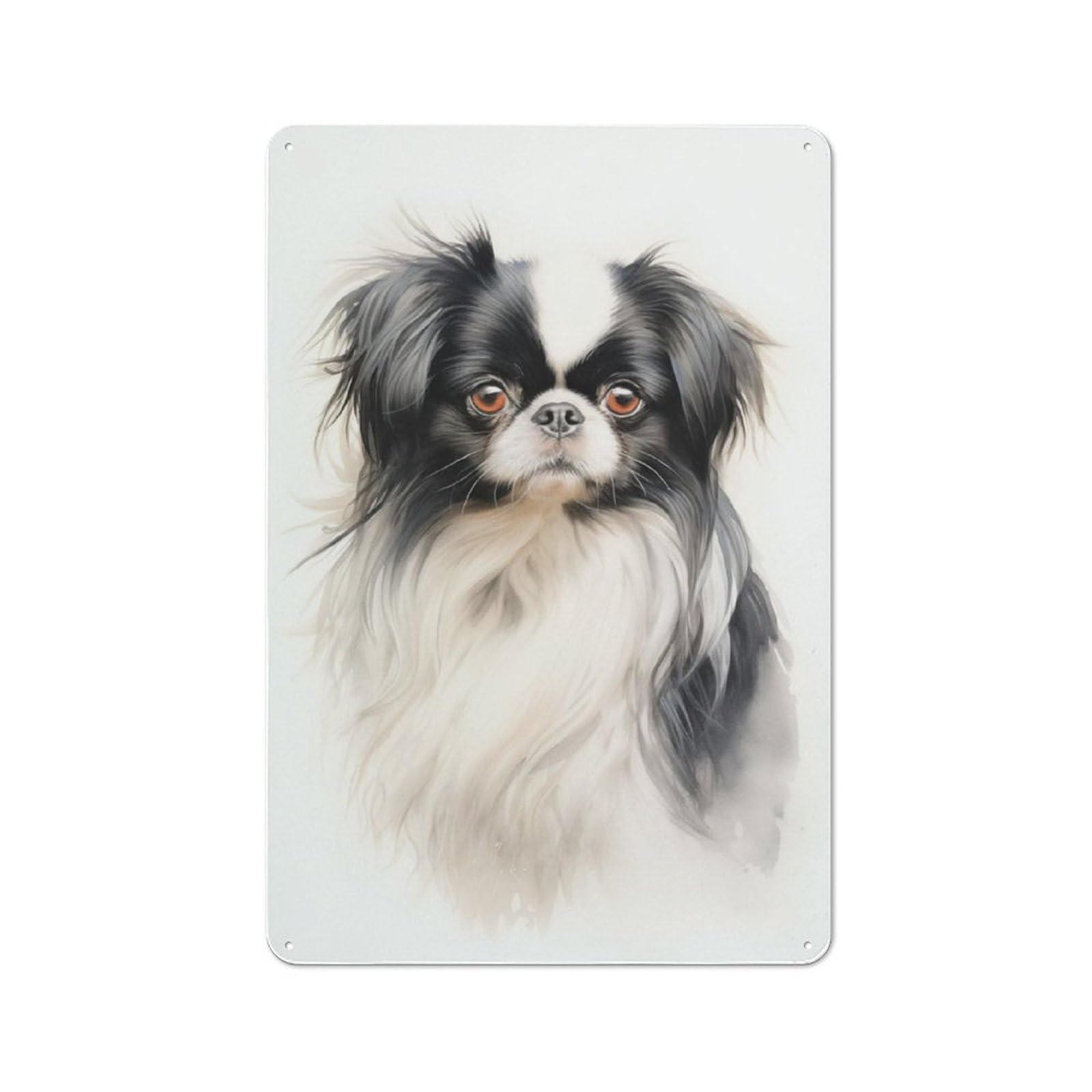 Junmoney Japanese Chin Portrait Metal Plaque 30X20cm With For Garage Wall, Retro Decor, For Themed Interiors In Garages And Workshops