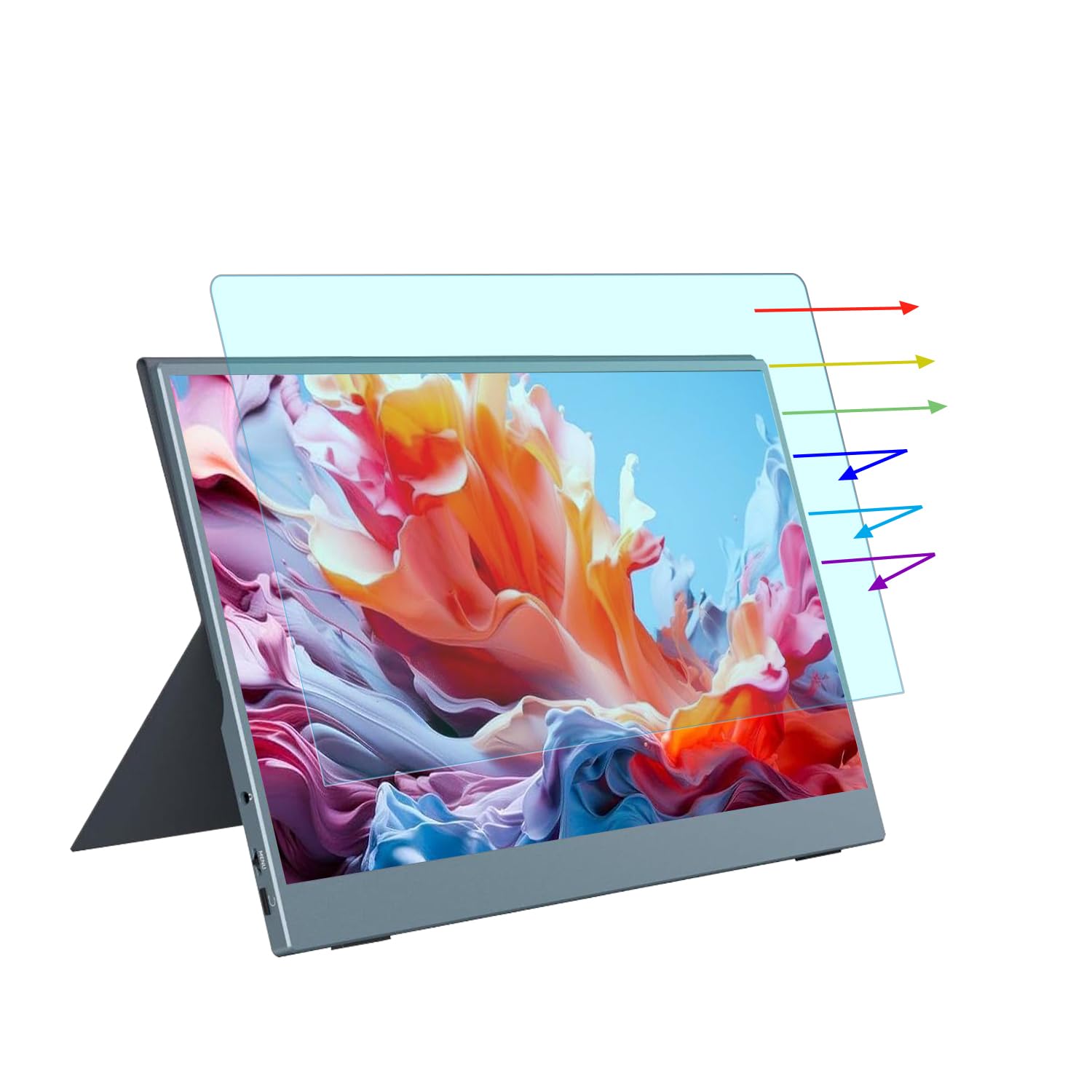Anti Blue Light Portable Monitor Screen Protector for 16" ARZOPA/MNN/KYY/VILVA/ASUS/FANGOR/ViewSonic/QQH Portable Monitor 16:10, Eye Protection Blue Light Glare UV Blocking Shield Filter Film