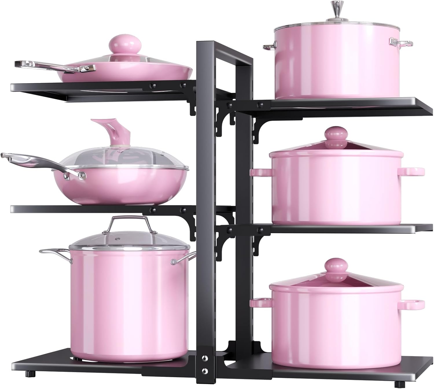 Pot Organizer Rack For Under And Pans Organizer 6 card slots Pot And