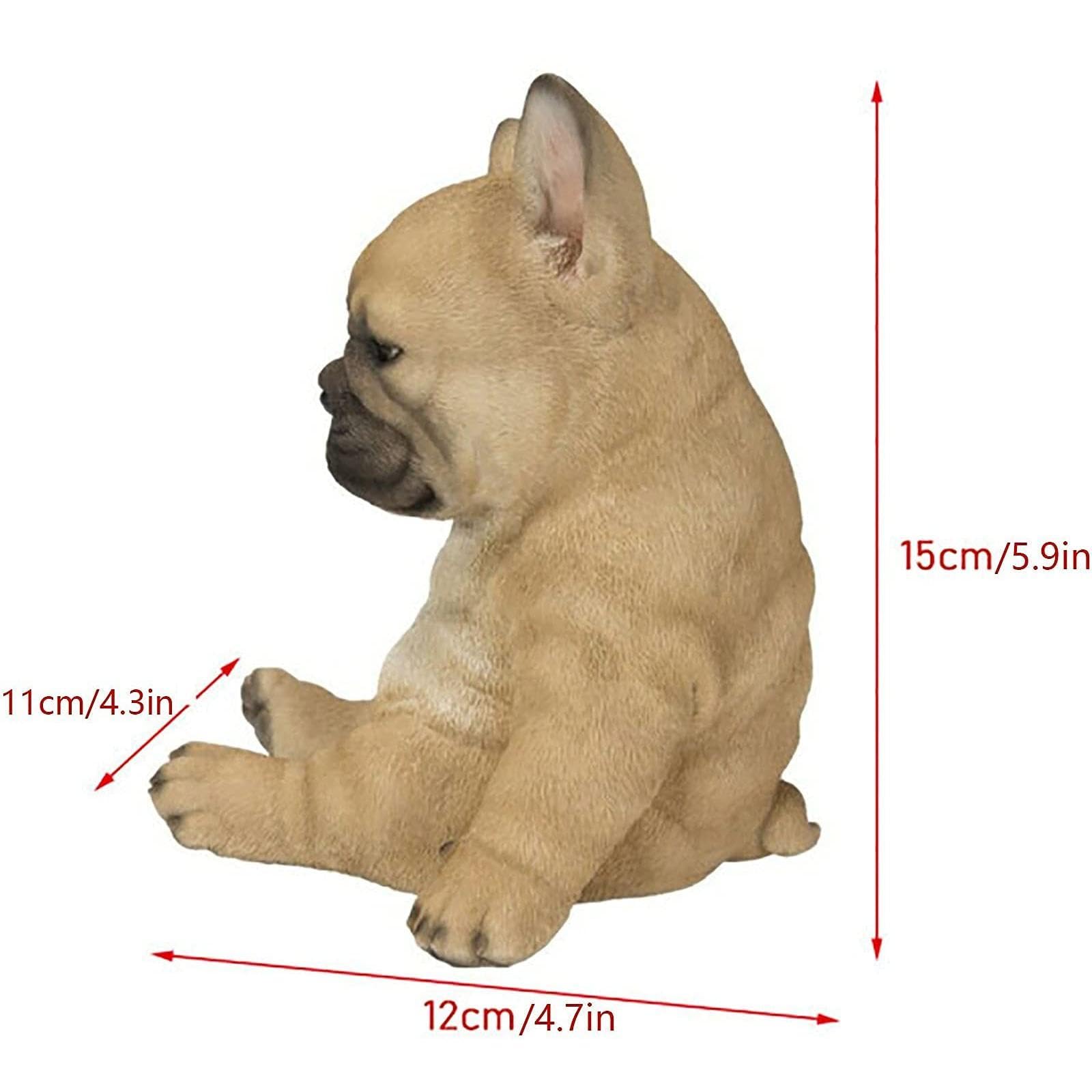 Amazon.co.jp: 眠そうなフレンチブルドッグの子犬の庭の彫像 小さな