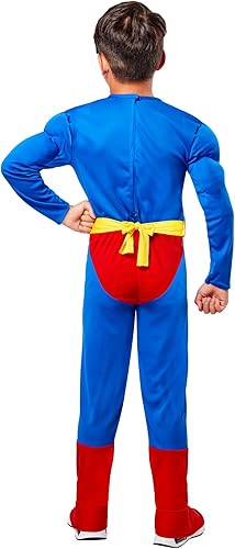 Miniatura 4 de Disfraz de superhéroes de DC de Superman con pecho musculoso talla L para niños
